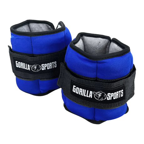 Fot och handledsvikter från gorilla sports med logga - Blå