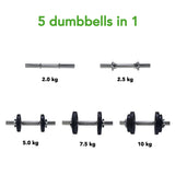 Hantelset TUNTURI Hantelset 10 kg, 1 stång