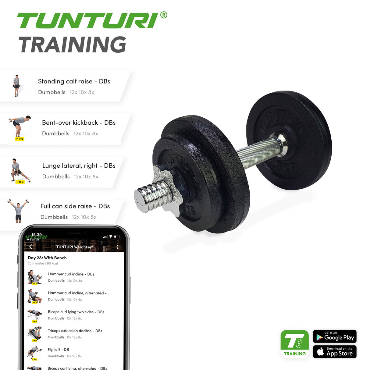 Dumbbells TUNTURI Dumbbellset 20kg