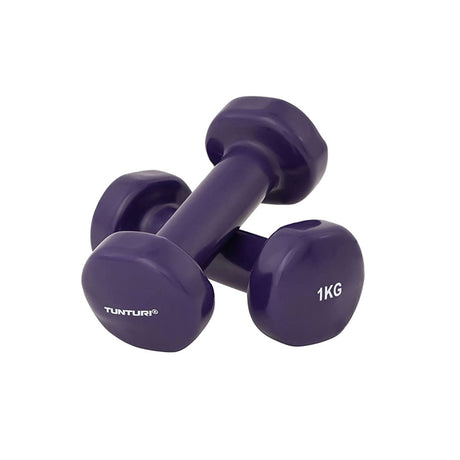 Hantlar TUNTURI Vinyl Dumbbells 1.0kg, lila