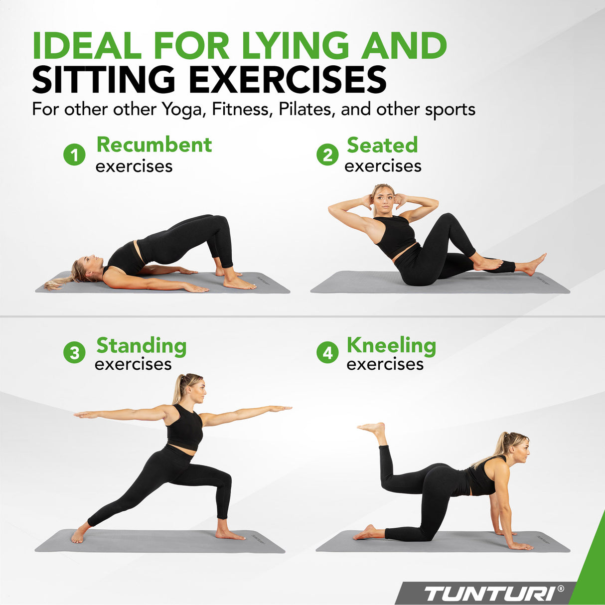 Yogamatta Tunturi Yogamat 8mm, Grå