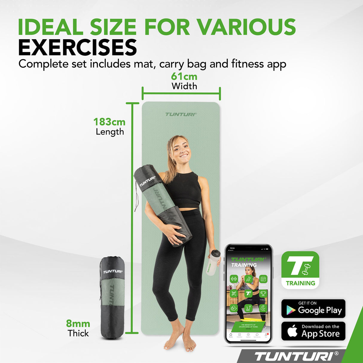 Yogamatta Tunturi Yogamat 8mm, Mint