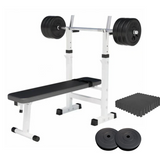 Bänkpress BLACK/WHITE Skivstång 60kg Gymgolv