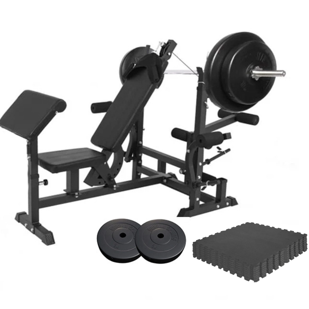 Multigympaket BASIC Black/White 60kg Gymgolv