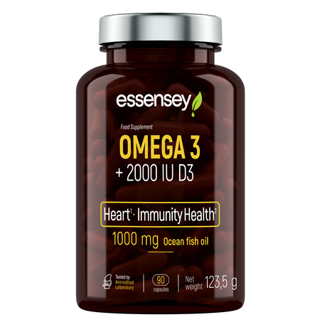 Fettsyra TREC ESSENSEY OMEGA 3 + 2000 IE D3 90 kapslar