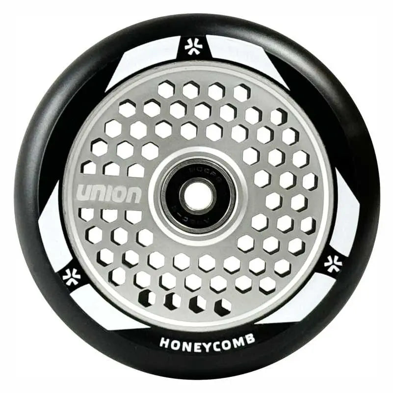 Hjul till sparkcykel UNION Honeycomb Pro Scooter Wheel 110mm, svart/silver
