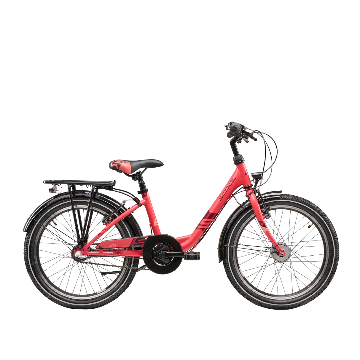 Barncykel S´COOL Wave Steel LTD, 20" korall/röd