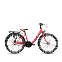 Barncykel S´COOL Wave Steel LTD, 24" korall/röd