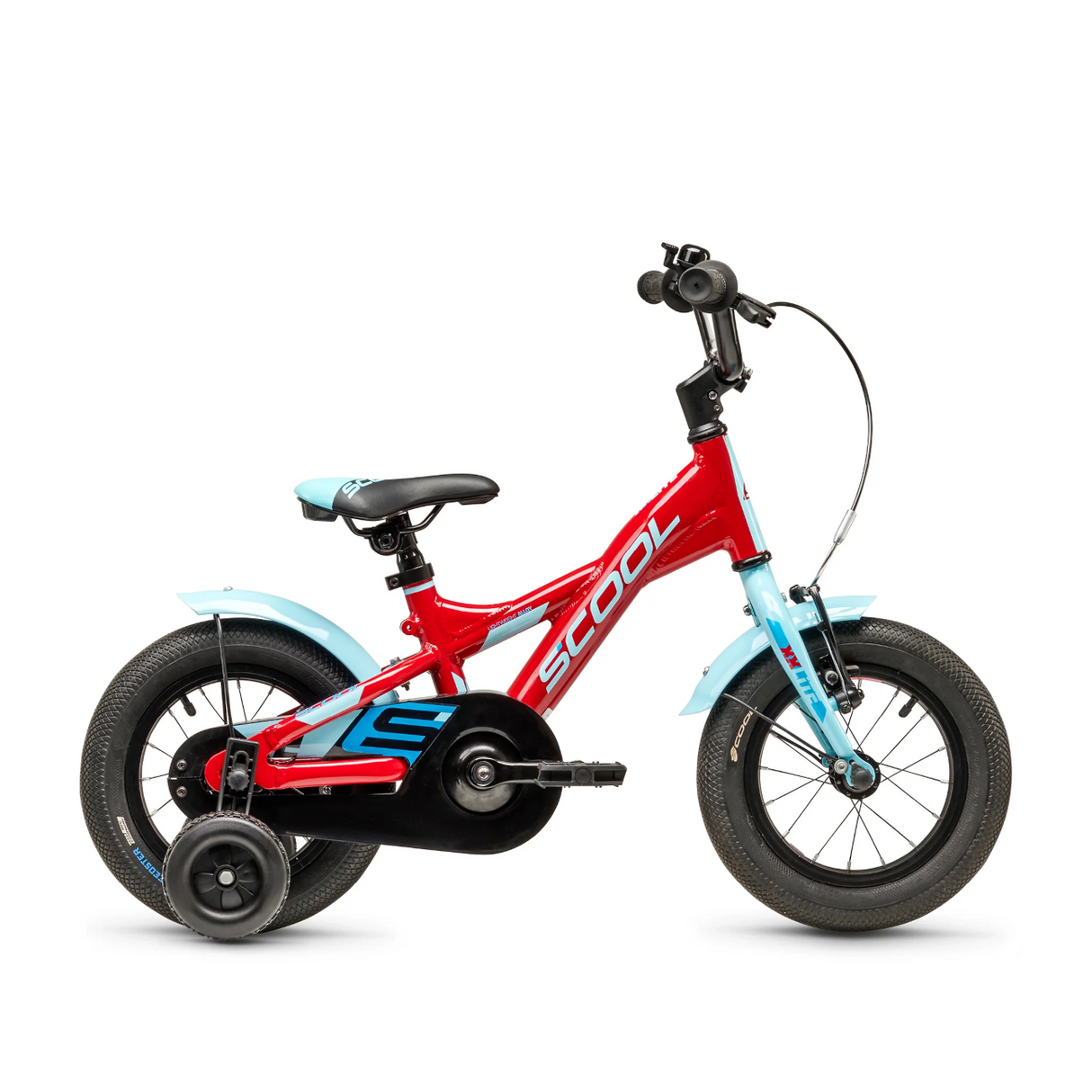 Barncykel S´COOL XXlite, 12" röd/ljusblå