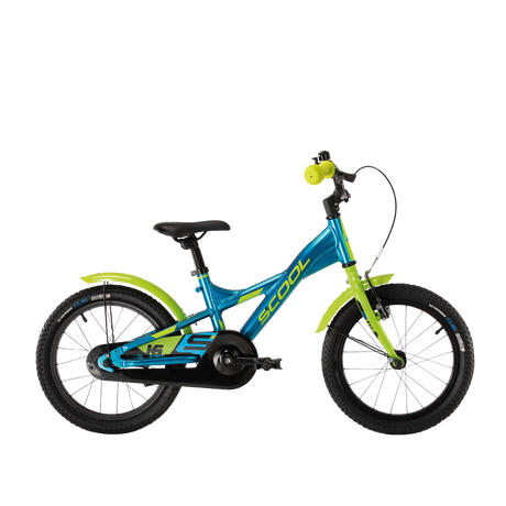 Barncykel S´COOL XXlite, 16" blå/grön