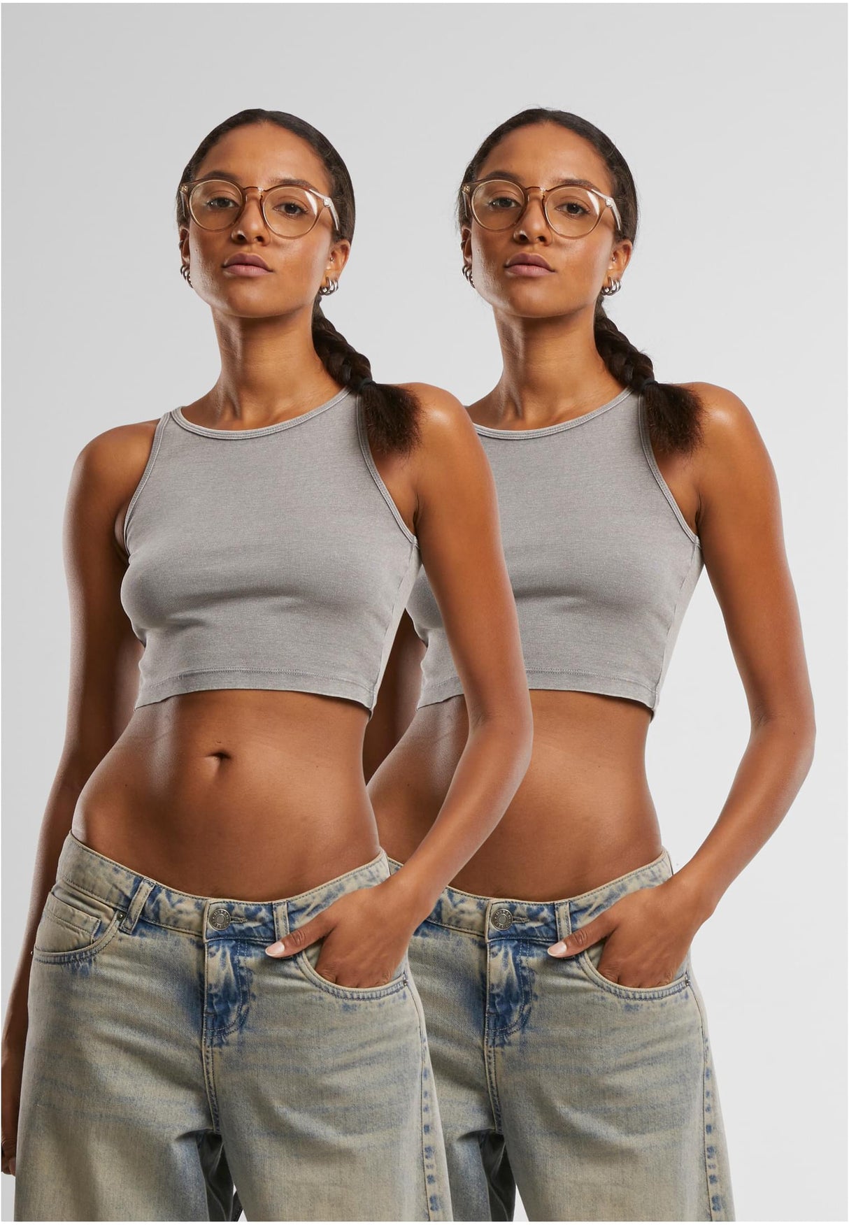 UC Washed Rib Jersey Cropped Top 2 Pack