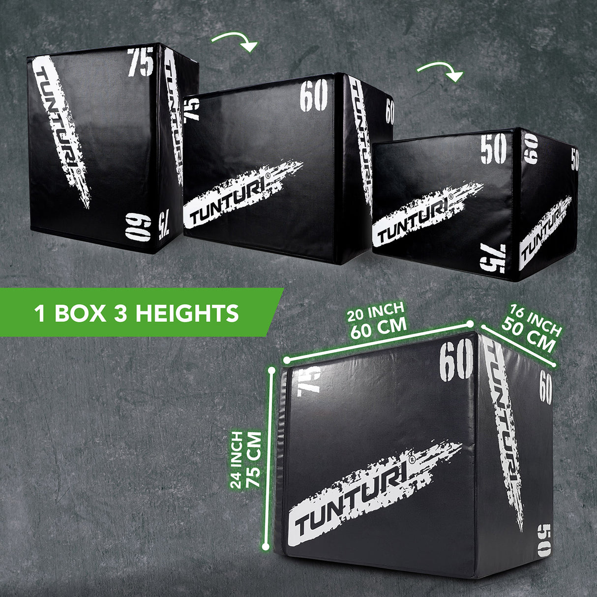 Träningsbox TUNTURI Plyo Box Soft (EVA) 50/60/75cm