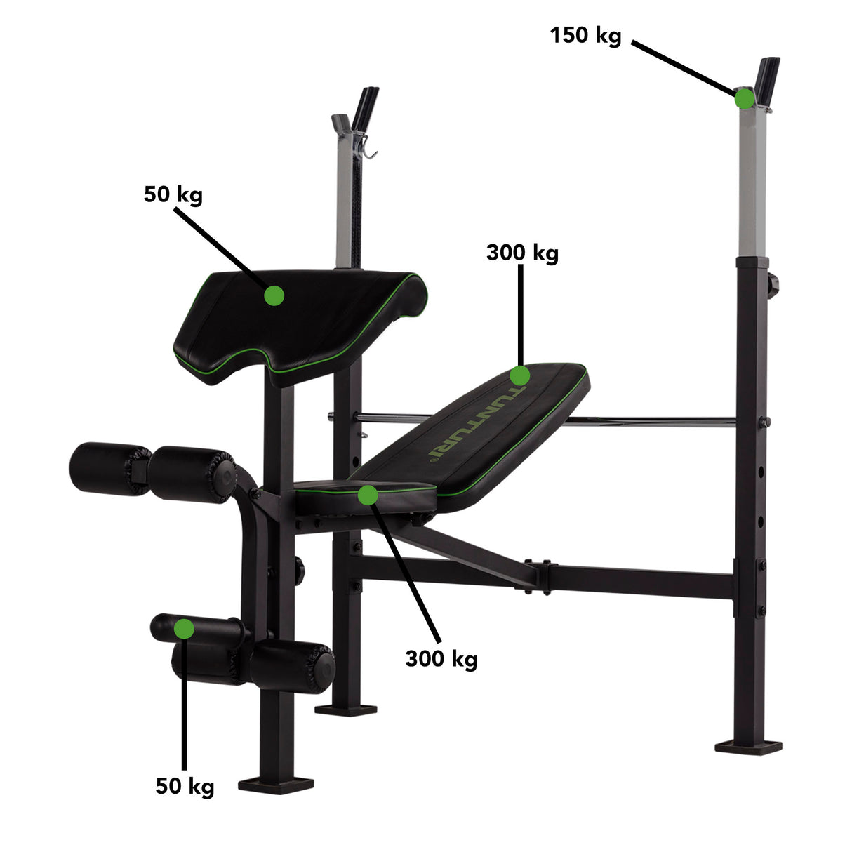 Träningsbänk Tunturi WB60 Olympic Width Weight Bench