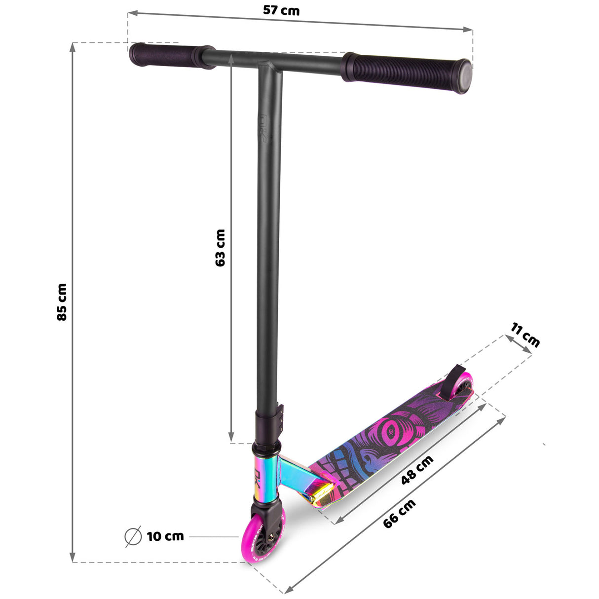 Trickscooter SOKE EVO, svart-lila