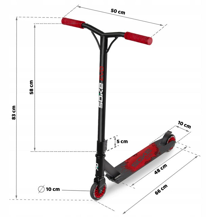 Tricksparkcykel SOKE EVO, svart-röd