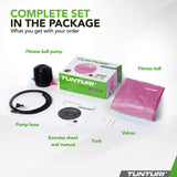 Träningsboll TUNTURI Gymball 75cm Anti Burst, lila