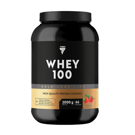 Proteinpulver TREC GOLD CORE LINE WHEY 100 JORDGUBB 2000g