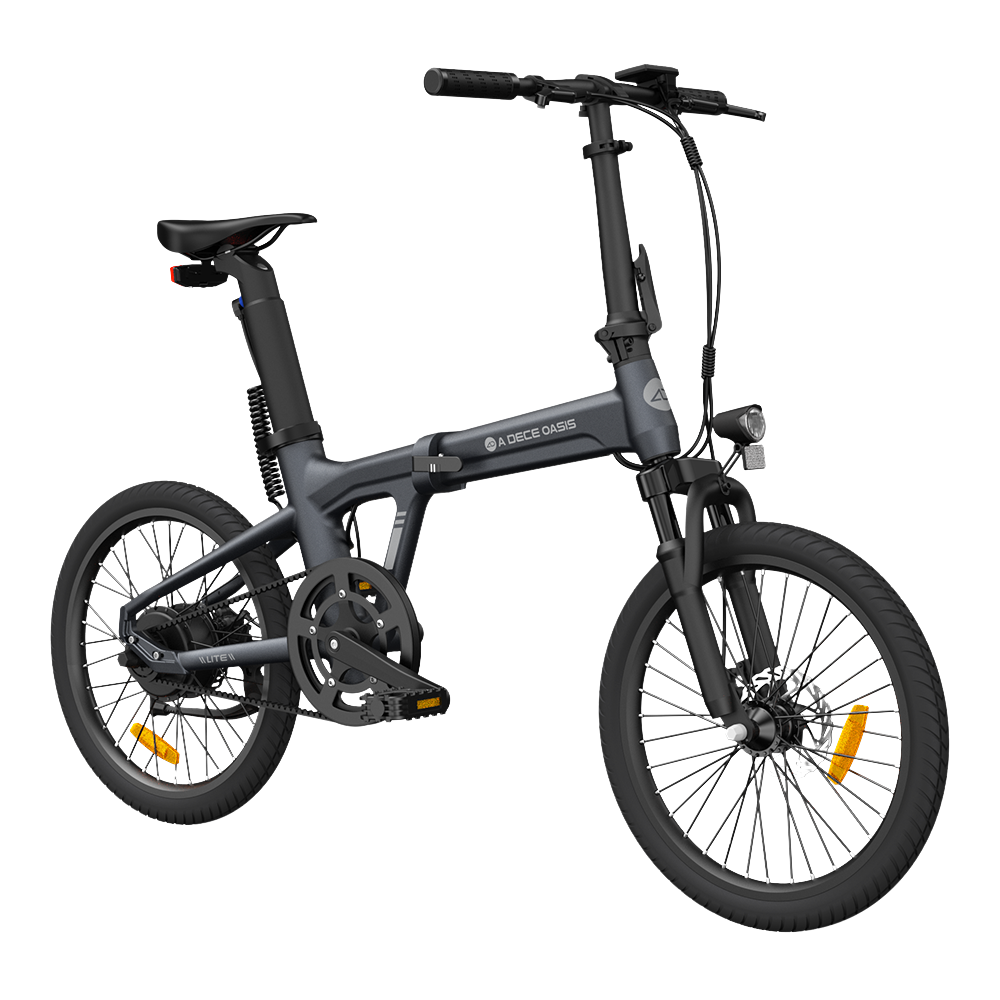 Hopfällbar elcykel ADO A20S AIR med fjädring fram, grå