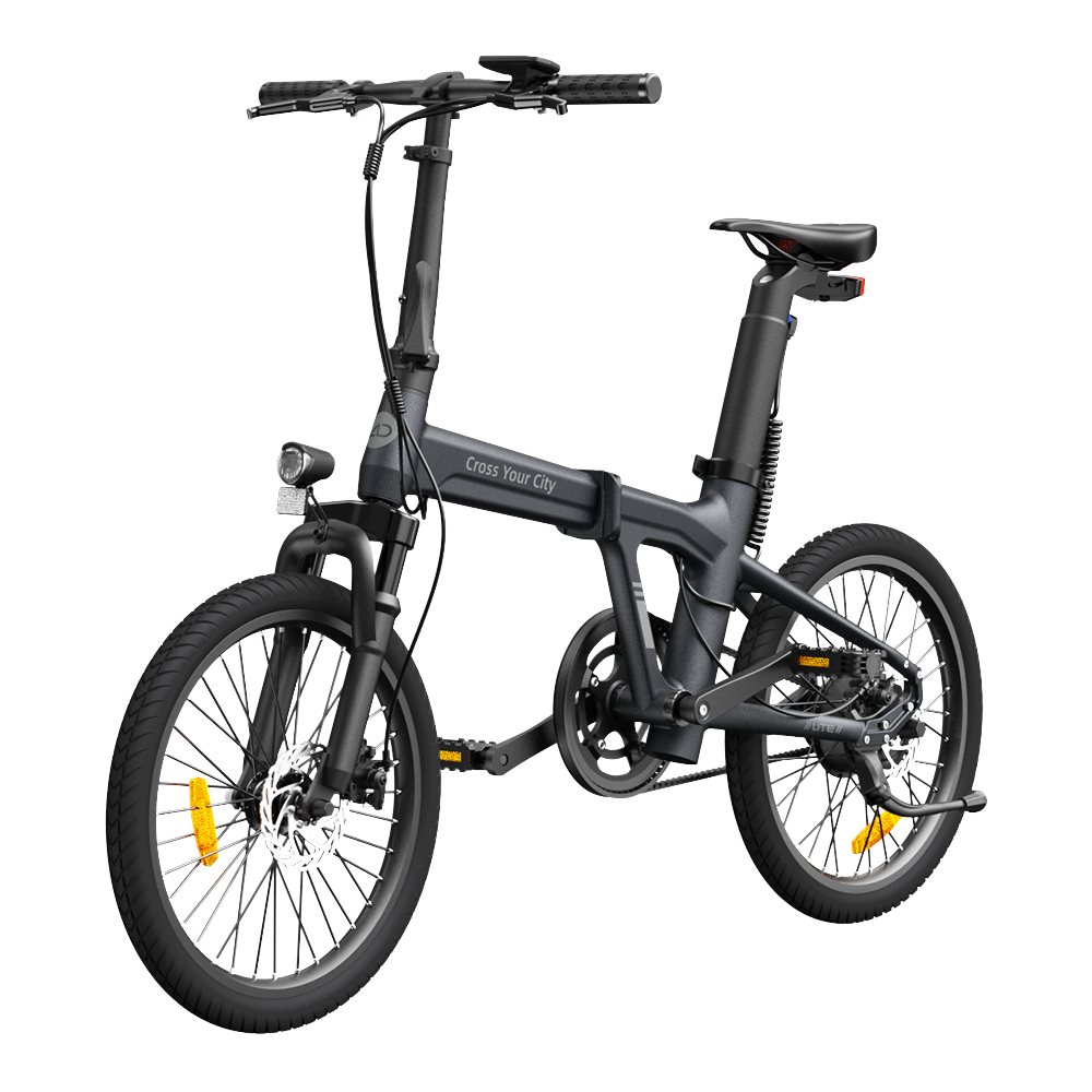 Hopfällbar elcykel ADO A20S AIR med fjädring fram, grå