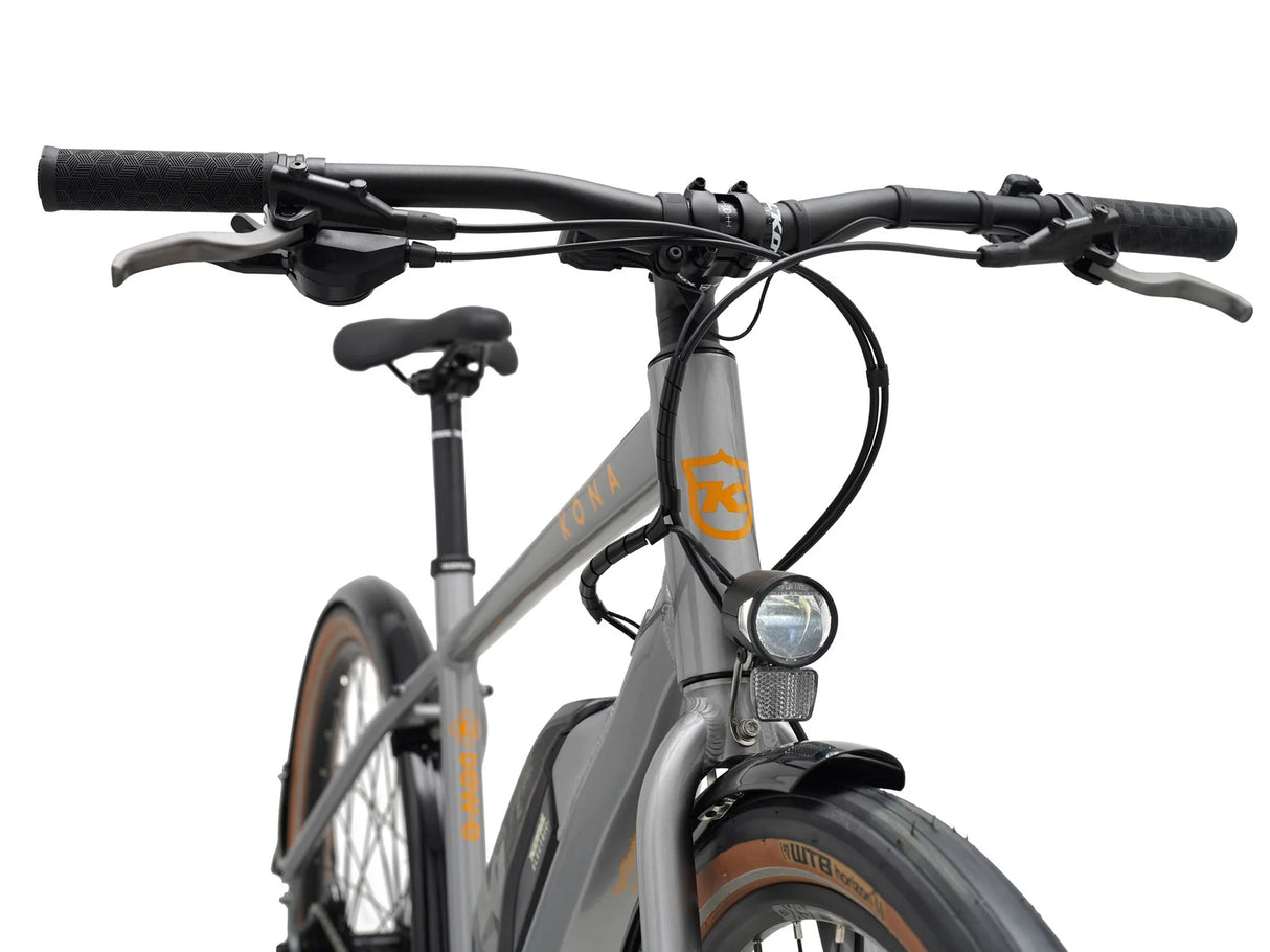 Elcykel KONA Dew-E, Gloss Metallic Dark Faux Raw (Grå)
