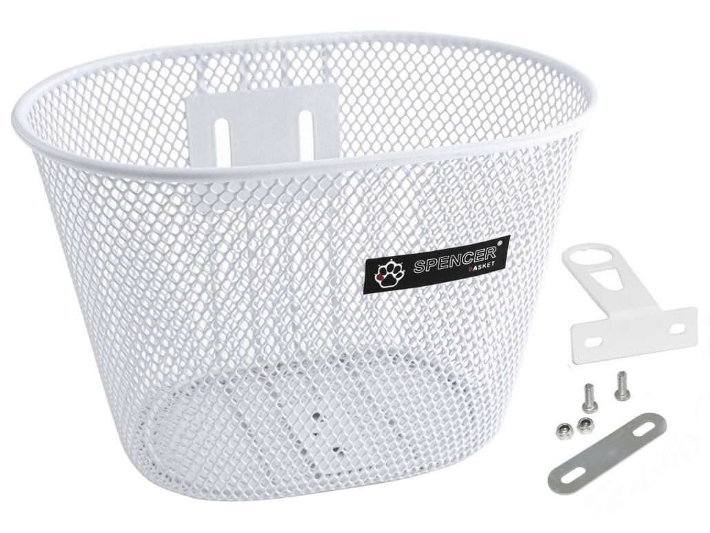 Främre korg för barncykel SPENCER 16-24″, metall, vit