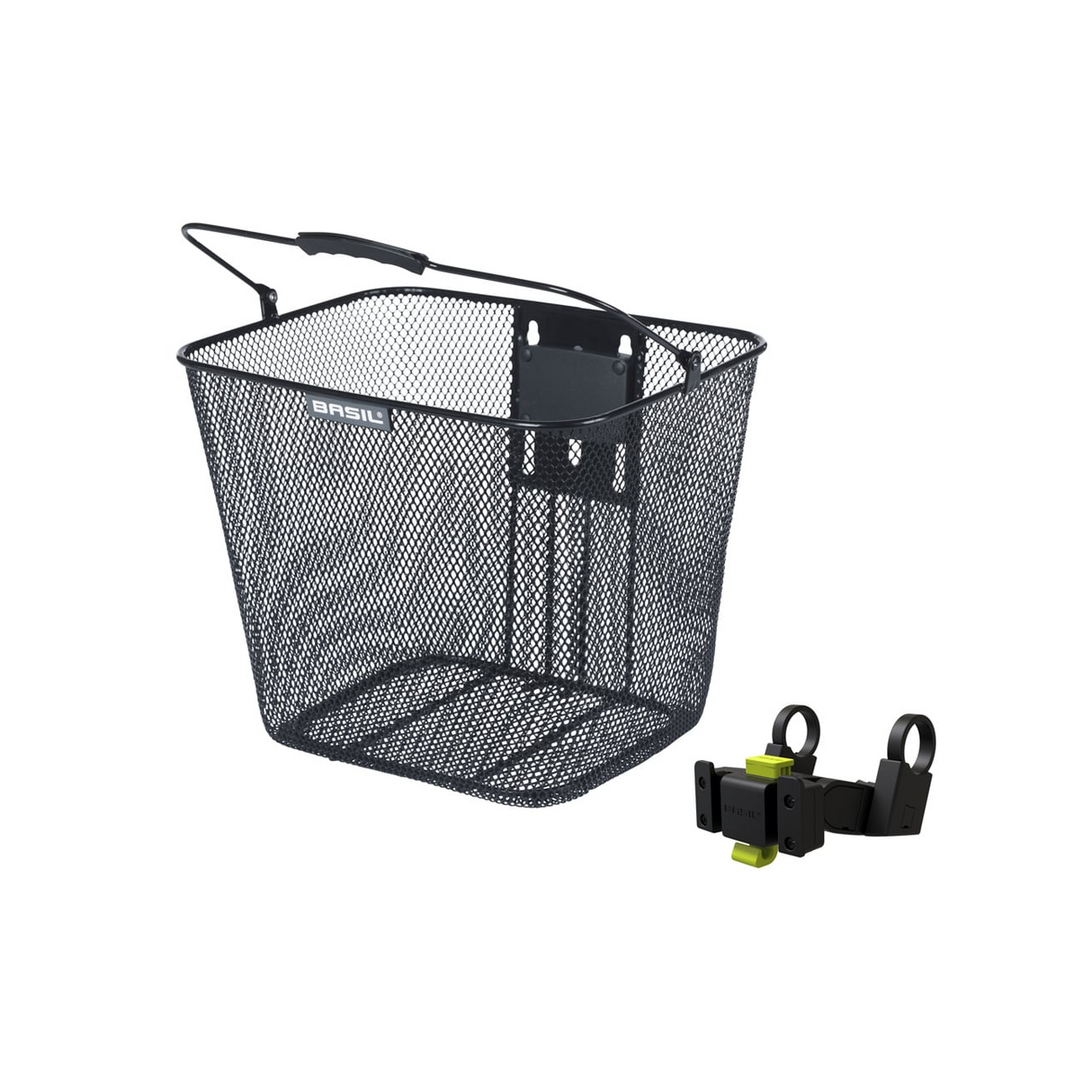 Framkorg BASIL Bilbao KF för styre, med handtag, svart