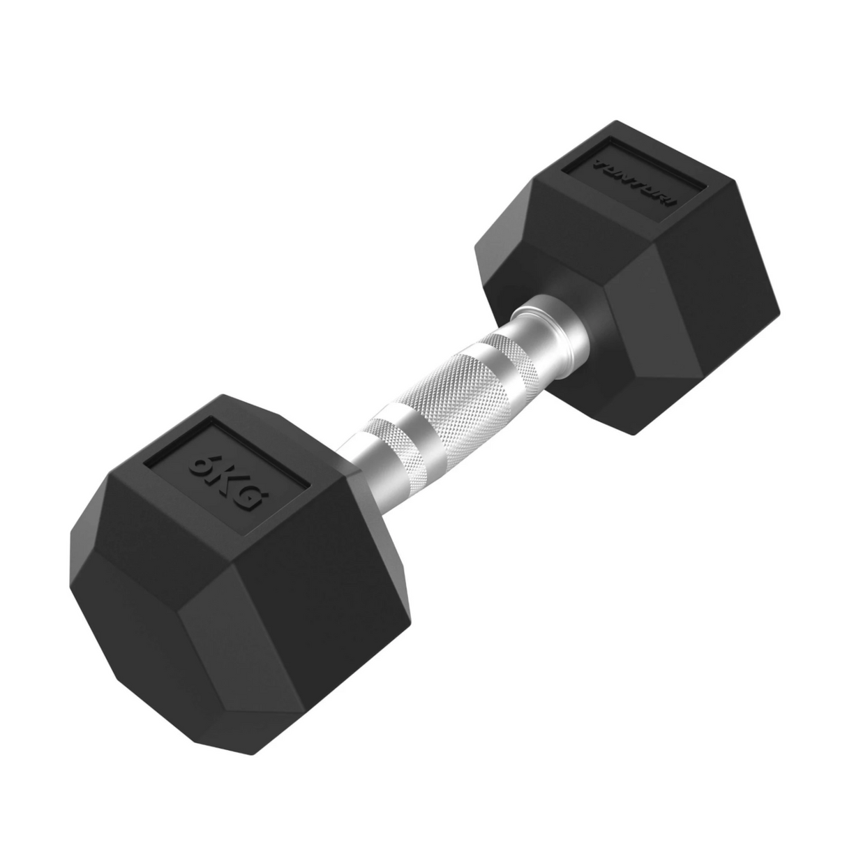 Hantlar TUNTURI Platinum Hex Rubber Dumbbell, 6 kg