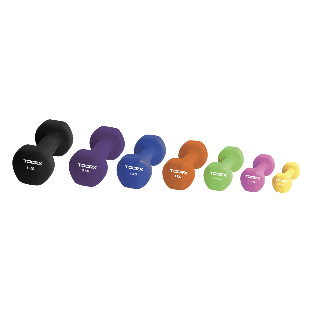 Hantel TOORX Neoprene Dumbbell, svart, 6 kg