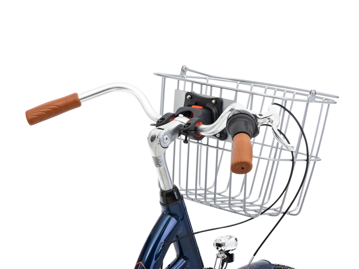 Cykel ROMET Art Deco Lux, med främre korg, blå