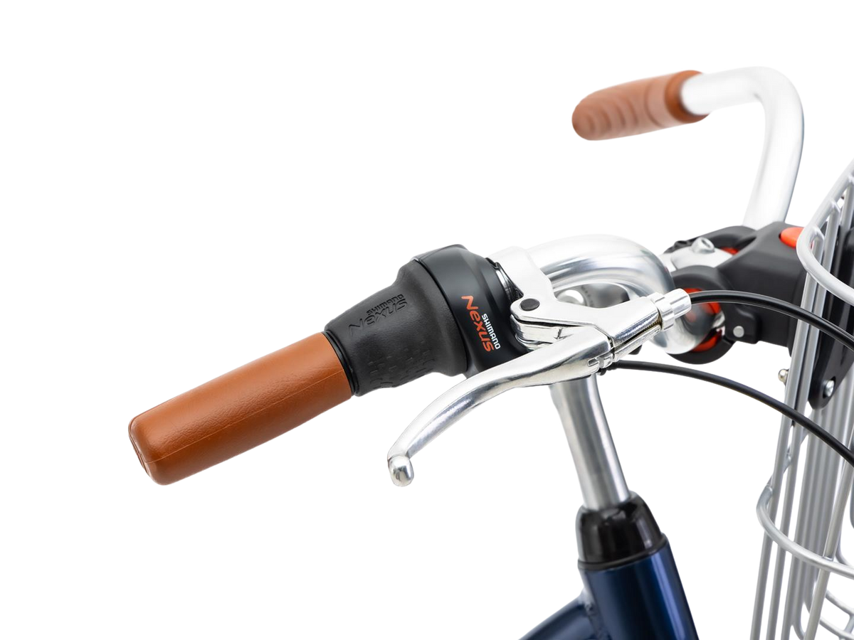 Cykel ROMET Art Deco Lux, med främre korg, blå