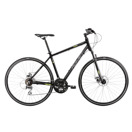 Svart och grön ROMET Orkan 1 M cykel i sidovy