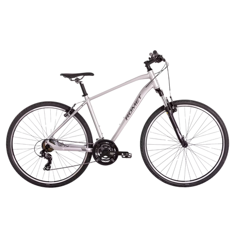 Grafitfärgad ROMET Orkan 1.0 M cykel i sidovy