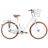 Cykel ROMET Pop Art Classic 26, vit + främre korg