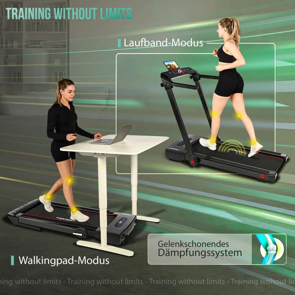 Löpband CHRISTOPEIT 2in1, svart