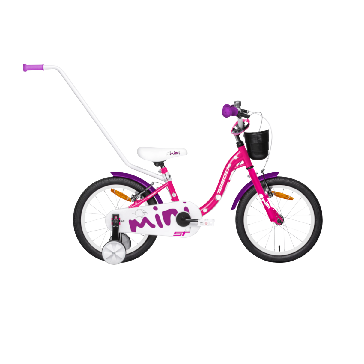 Barncykel TABOU Mini ST, 16" rosa-vit