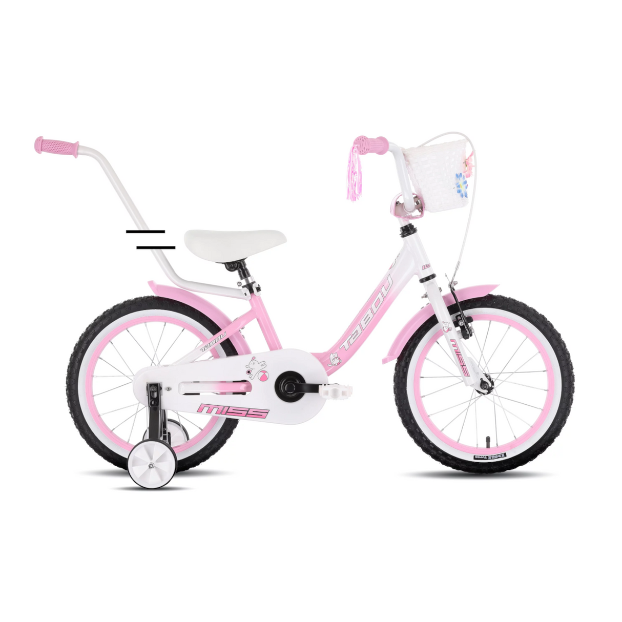 Barncykel TABOU Miss, 16" rosa-vit