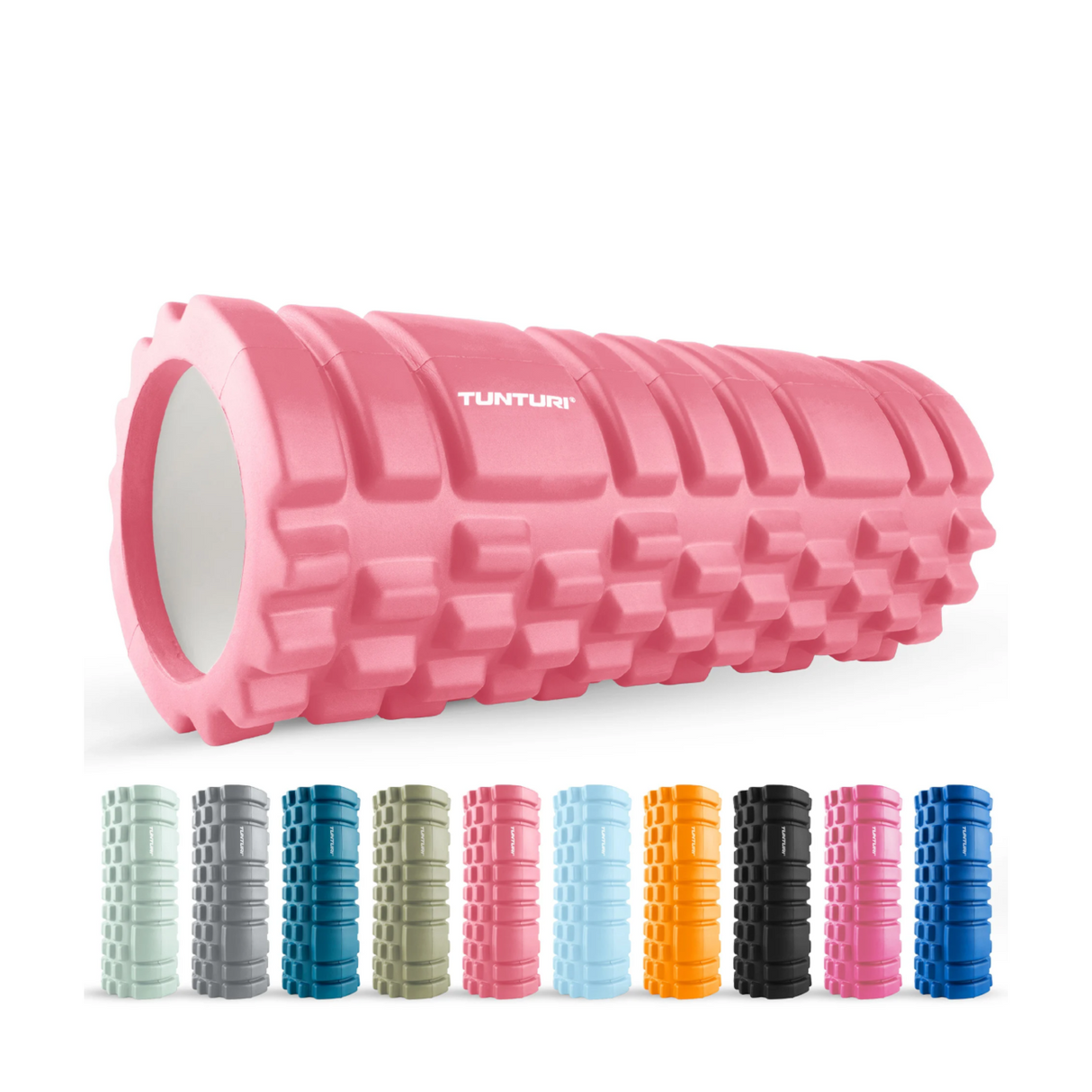 Massage roller TUNTURI Yoga Grid Foam Roller, 33cm, Rose Gold