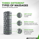 Massage roller TUNTURI Yoga Grid Foam Roller, 33cm, Grå