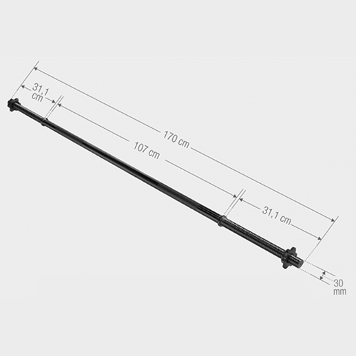 Skivstång 170cm BLACK Stjärnlås 30mm