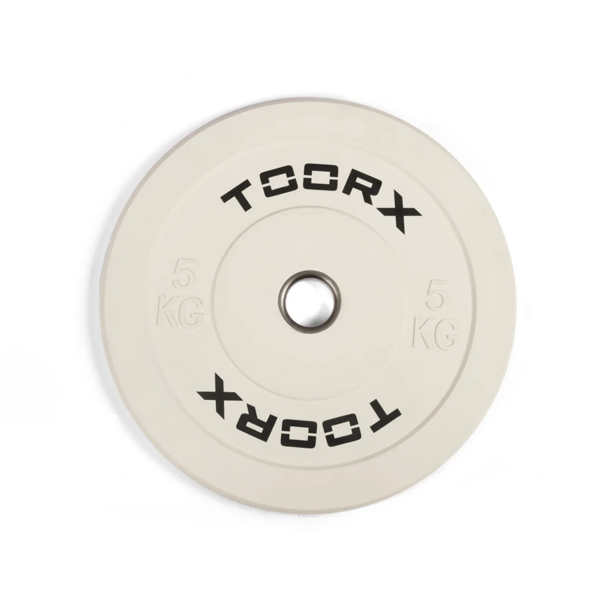 Viktplatta TOORX Bumper Plate Challenge, vit, 50 mm, 5 kg
