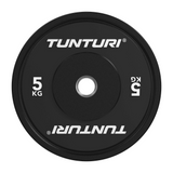 Viktplatta TUNTURI Platinum Bumper Plate, svart, 50mm, 5 kg