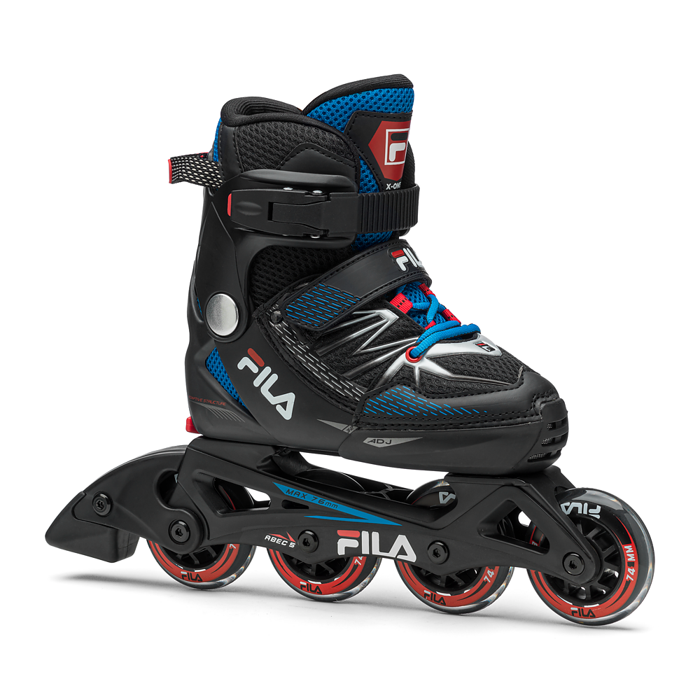 Barnrullskridskor FILA X-One, Svart/Blå/Röd