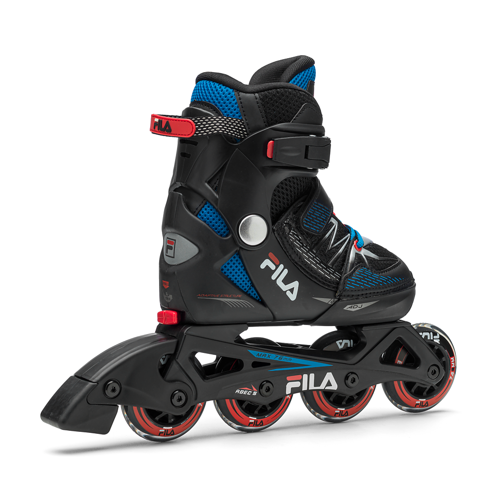 Barnrullskridskor FILA X-One, Svart/Blå/Röd