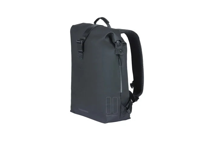 Ryggsäck med pakethållarfäste BASIL SoHo Nordlicht, 17 L, LED, svart