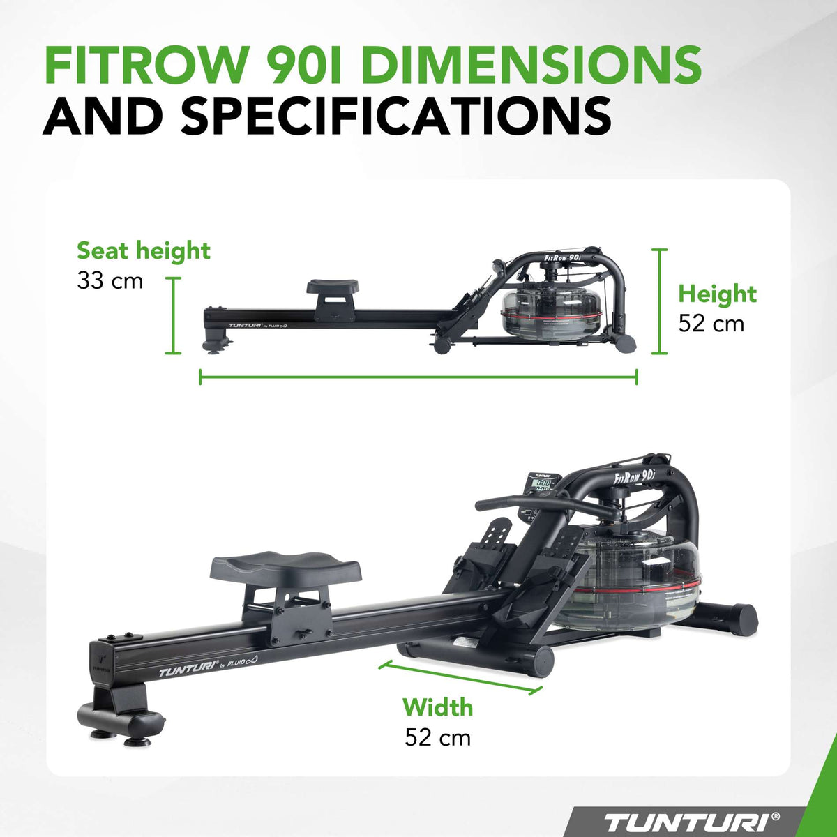 Roddmaskin TUNTURI FitRow 90i by Fluid