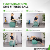 Träningsboll TUNTURI Gymball 55cm, Anti-Burst, Petrol