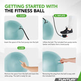 Träningsboll TUNTURI Gymball 55cm, Anti-Burst, Petrol